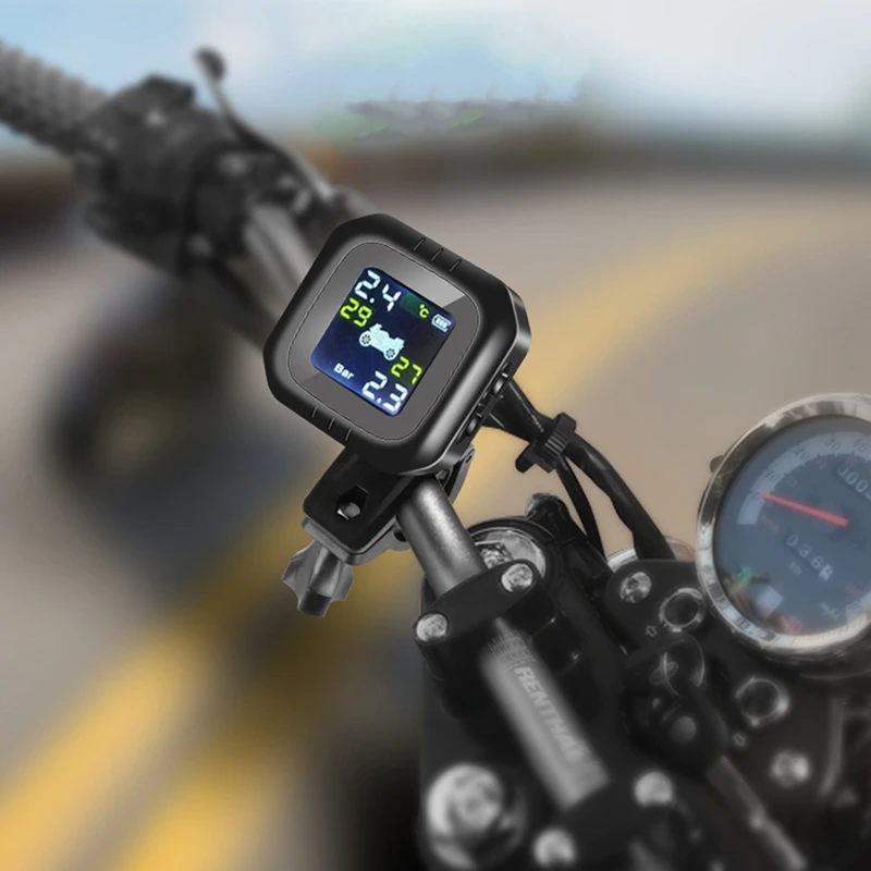 

Motorcycle Cordless TPMS Tire Pressure Monitoring System Waterproof + 2 Sensors