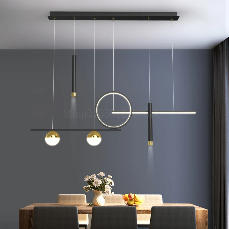 

Modern Simple LED Ceiling Chandelier Lamp Dining Room Chandeliers Nordic Designer Cafe Bar Living Room Decoration Pendant Lights