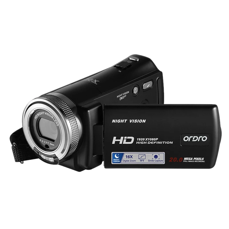

ORDRO HD Цифровая видеокамера V12 1080P домашнее ночное видение инфракрасная электронная стабилизация
