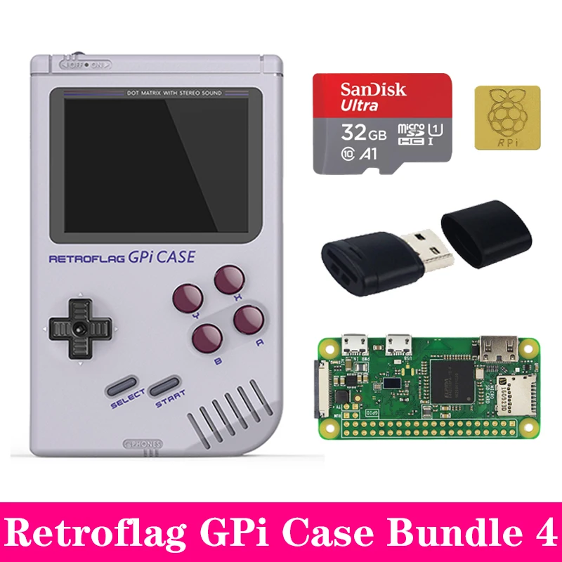 Новое поступление Retroflag GPi Чехол комплект с теплоотвод для Raspberry Pi Zero W V1.3 GPi пластиковый кейс