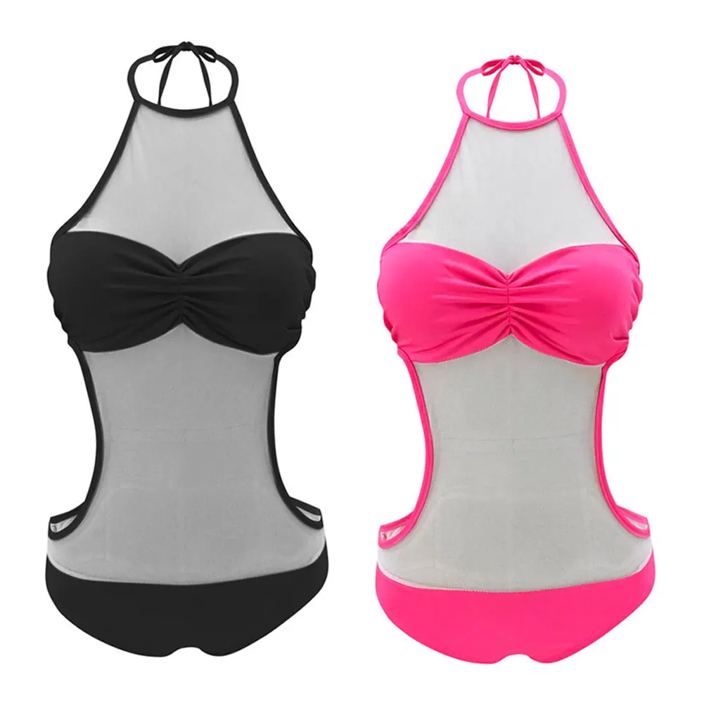 

Women's One Piece Swimsuit Summer See Through Bandage Push Up Bikini Monokini Swimwear Backless Bathing Suit Ladies Beachwear
