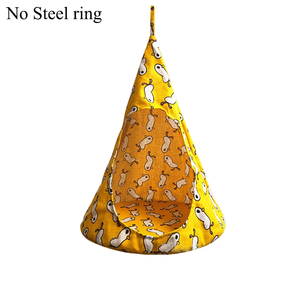 4 no steel ring Кошка кровать палатка гамак подвесная кровать палатка конусная форма дышащая кошка домик льняная губка палатка подвесная клетка чехол товары для животных - Цвет: 4 no steel ring