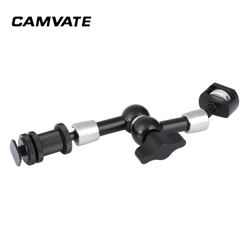 

CAMVATE Magic Articulating Arm With Double 1/4" Thread Screw Mounts & Removable Shoe Mount For Adding DSLR Camera Accessories