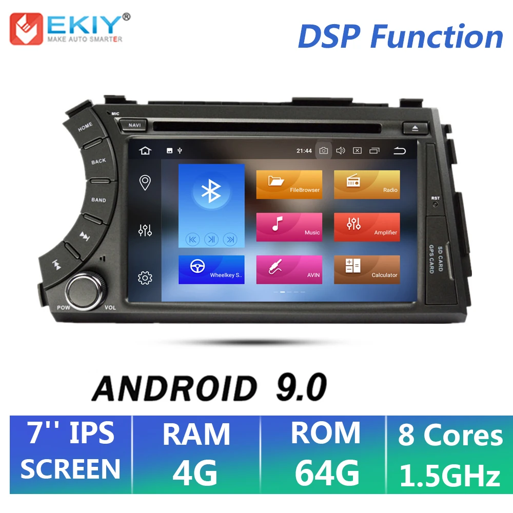 EKIY " ips Android 9,0 2 Din Автомобильный мультимедийный плеер Авто Радио стерео аудио DVD для Ssangyong Kyron Actyon gps навигация DSP