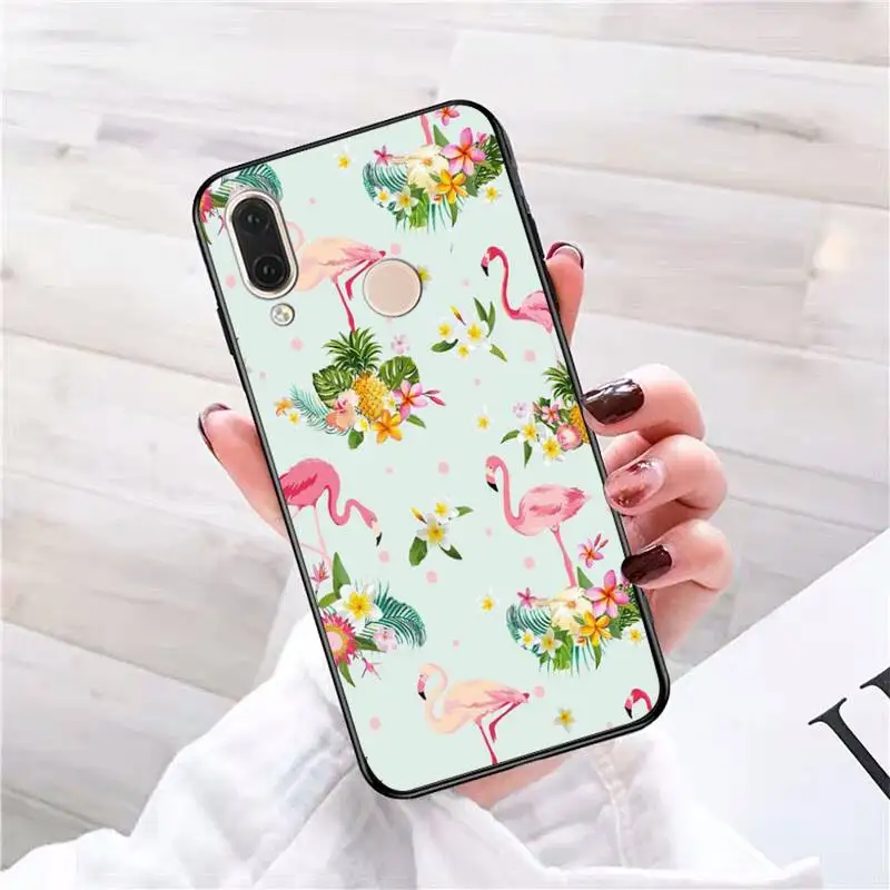 Мягкий чехол Babaite с рисунком фламинго Модный черный для телефона Redmi note 8 8Pro 8T 6pro 7A