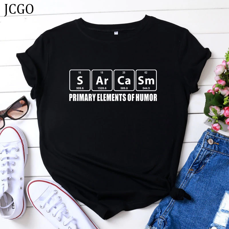 Футболка JCGO Женская хлопковая с забавным буквенным принтом повседневная размера