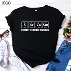 Футболка JCGO Женская хлопковая с забавным буквенным принтом, повседневная размера плюс с коротким рукавом и круглым вырезом, футболки, рубашка, топы, 4XL 5XL, на лето