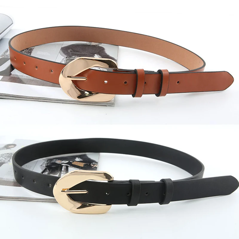 

Fashion PU Leather Women Thin Belt Metal Pin Buckle Waist Straps Designer Lady Dress Trouser Coat All-match Decoration Waistband