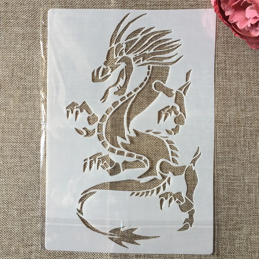 26*18cm Western Dragon DIY Layering Stencils Painting Scrapbook Coloring Embossing Album Decorative Template