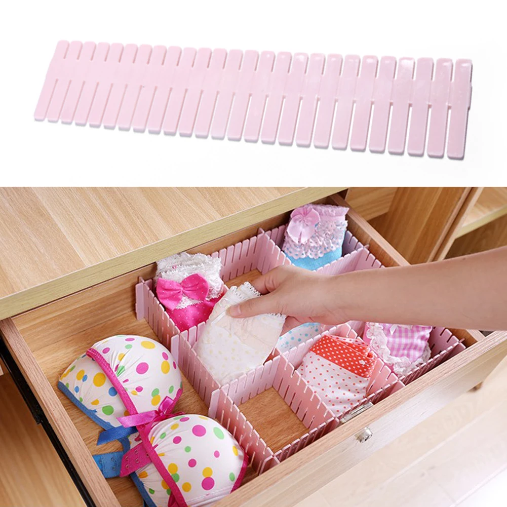 

8 Pcs Plastic DIY Grid Drawer Adjustable Separator Divider Household Necessities Storage Organizer Space-saving Tools