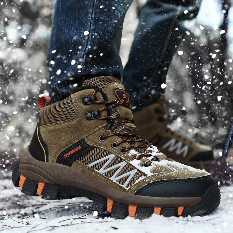 Мужские уличные ботинки новая зимняя теплая водонепроницаемая нескользящая