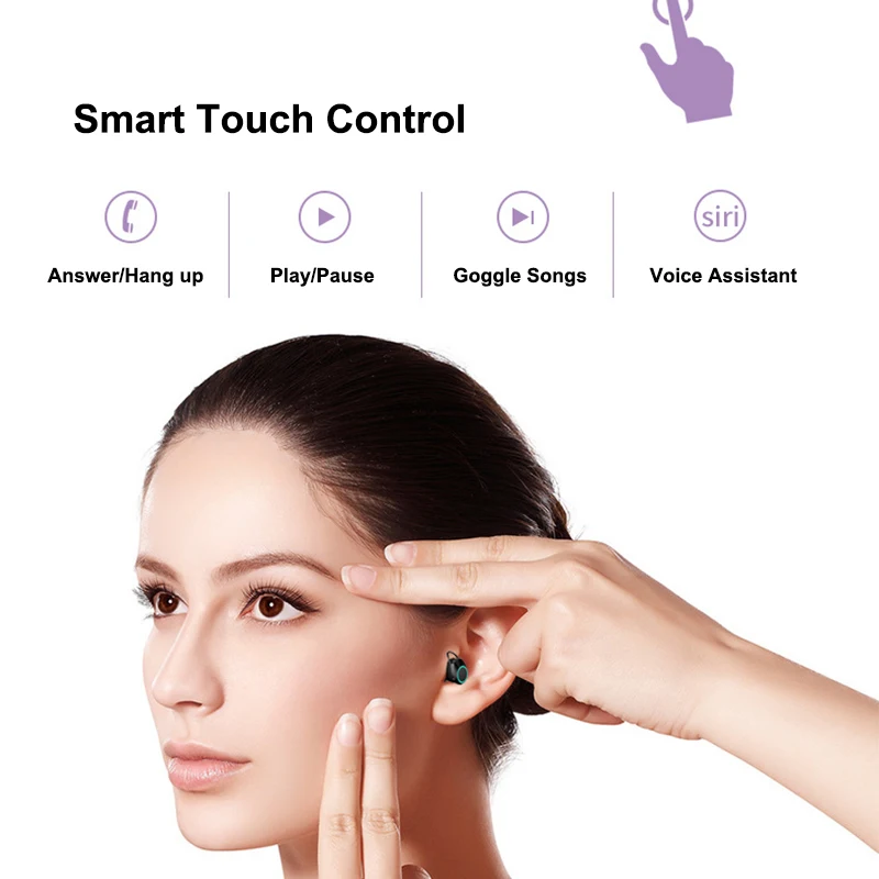 

Waterproof In-Ear Wireless Stereo Earphones W/3000mAh Bluetooth 5.0 Touch Button IPX7 Charging Case Bluetooth Headphones TWS