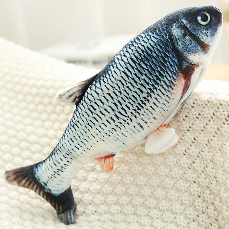 

30Cm Cat Toy Fish Simulation Fish Cat Mint Plush Toy Funny Cat Toy Pet Molar Bite Toy Grass Carp Doll Pillow Funny Chew Toy