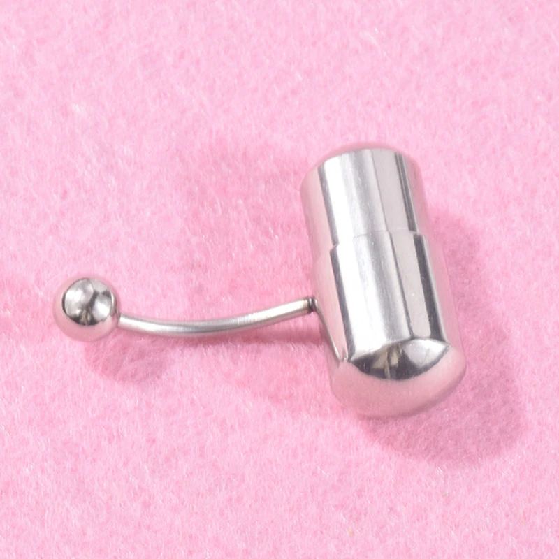 Вибрирующее кольцо для языка/живота с 2 кнопками батареи из нержавеющей стали