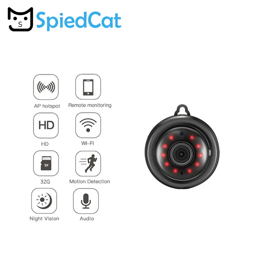 Маленькая IP/P2P Wi Fi камера мини с инфракрасным ночным видением 2 полосный аудио