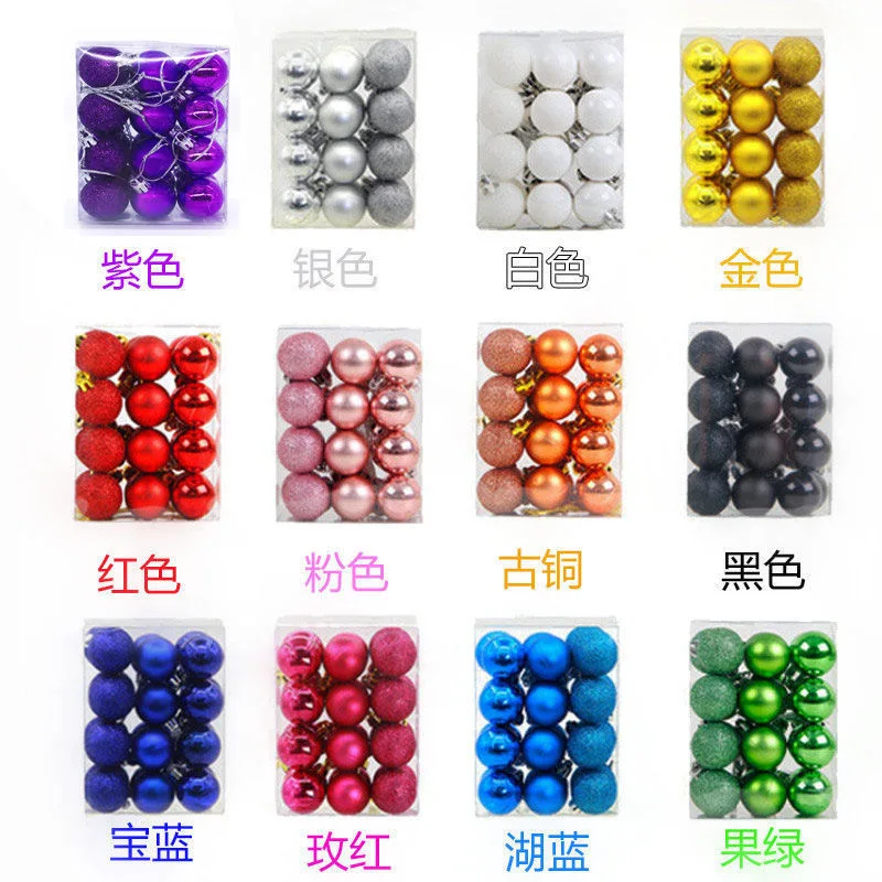 

24pcs Christmas Tree Decor Ball Bauble Xmas Party Hanging Ball Ornament decorations for Home Christmas decorations Gift 3cm