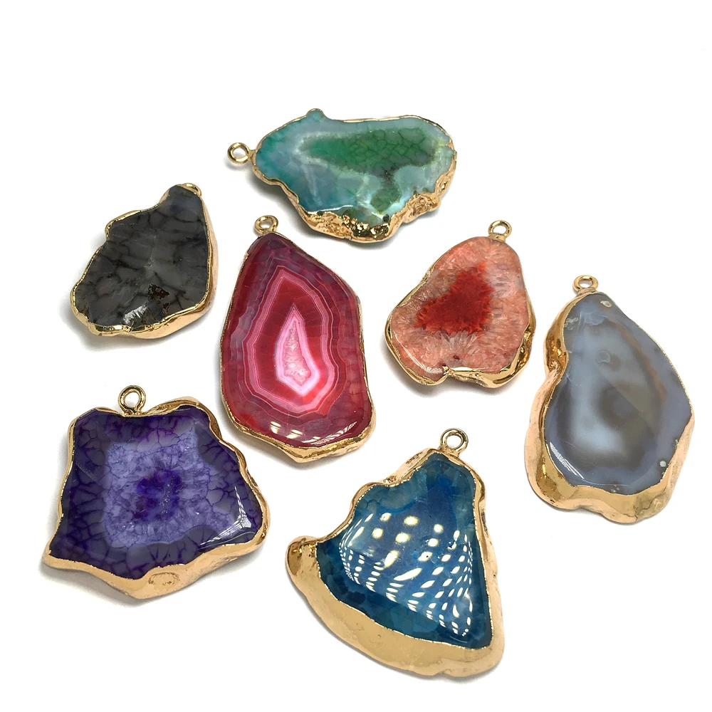 Естественный неправильной формы Агаты Подвески Ожерелья для изготовления