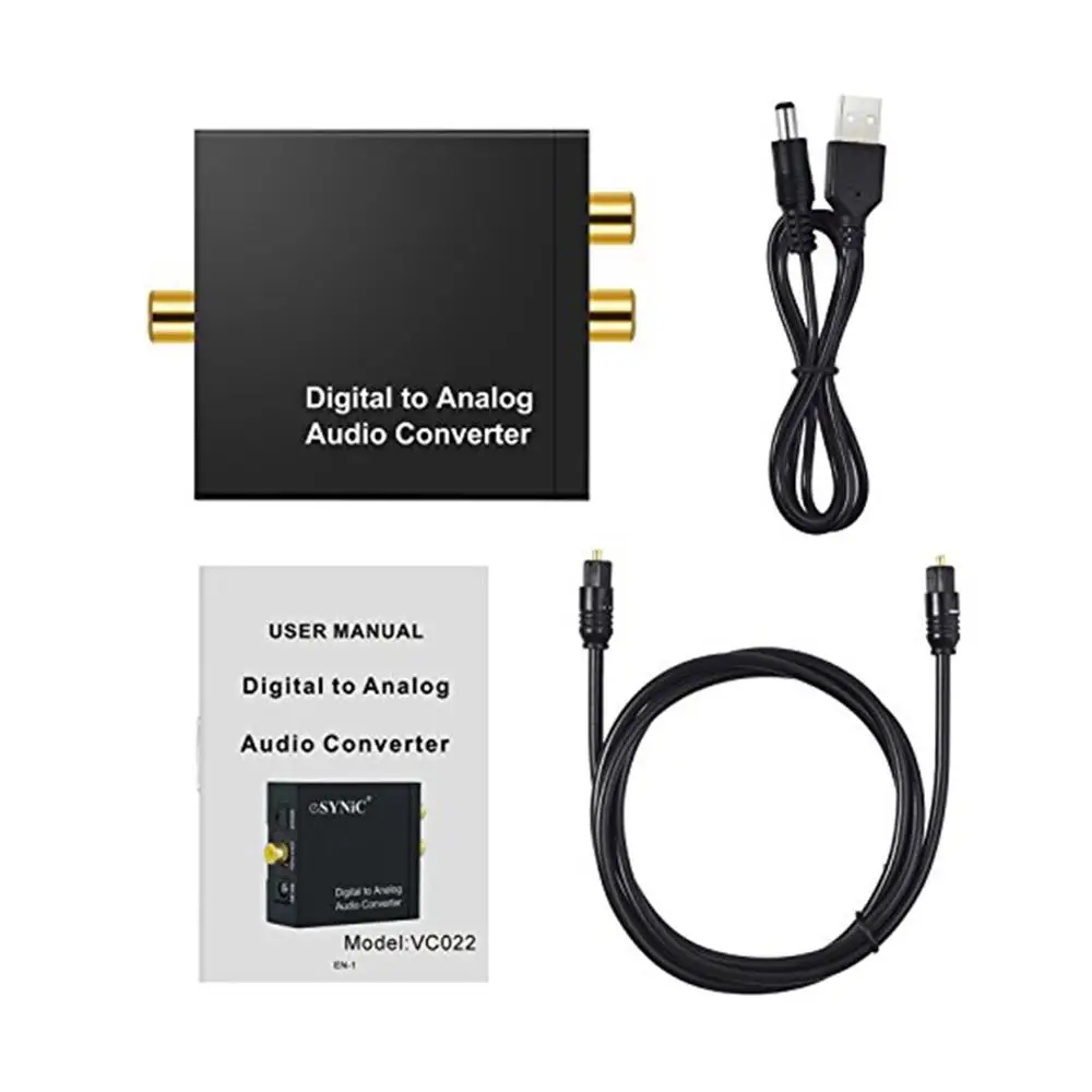 

3.5mm Toslink RCA Converter Digital Coaxial Optical Fiber Conversion SPDIF Coax to Analog RCA Audio Converter Adapter RCA L/R