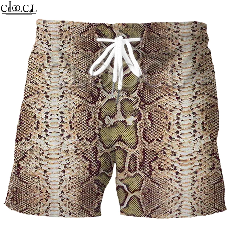 Мужские и женские модные шорты CLOOCL серые зеленые со змеиным узором 3D принтом