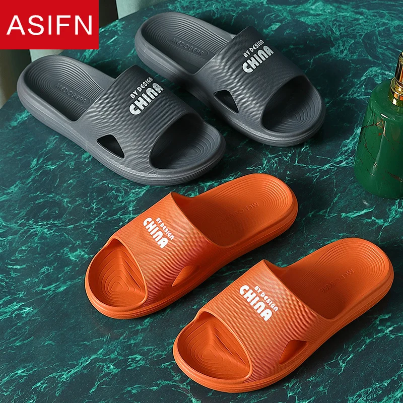 

ASIFN Summer Slippers Men Women Home Indoor Platform Slides Soft Bottoms China Print Non-slip Comfortable EVA Pantoufle Homme