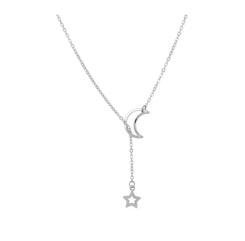 Y-образная подвеска ожерелье в форме сердца и звезды резной кулон Луны