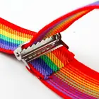 Регулируемый плечевой ремень унисекс, разноцветный полосатый ремень нагрудник с радугой с зажимом для брюк пряжки для подтяжек