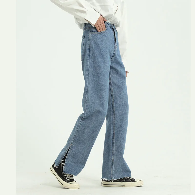 Винтажные Повседневные Классические джинсовые брюки для мужчин прямые штаны из