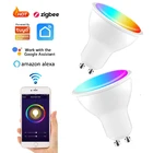 ZigBee 3,0 Smart GU10 LED RGB светильник, лампа, Точечный светильник для Tuya Smart Life APP 4 Вт RGBCW, голосовое управление, работа с Alexa Google Home