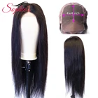 100% натуральные волосы с закрытием на шнурке, бразильские прямые человеческие волосы, волосы Remy, отбеленные узелки с детскими волосами