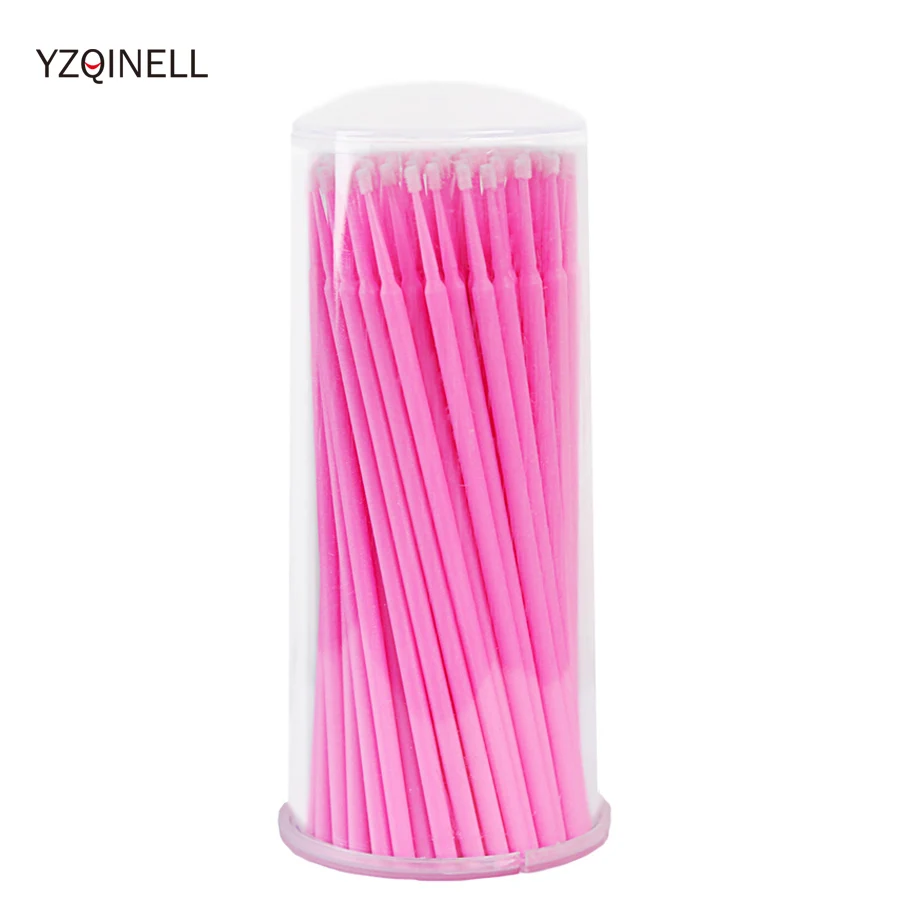 100 шт./упак. Microbrushes для наращивания ресниц кисти макияжа Набор с тампоном