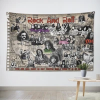 rock metal music stickers hip hop reggae posters polyester banner wall chart wall art 4 grommets custom flag bar cafe home decor