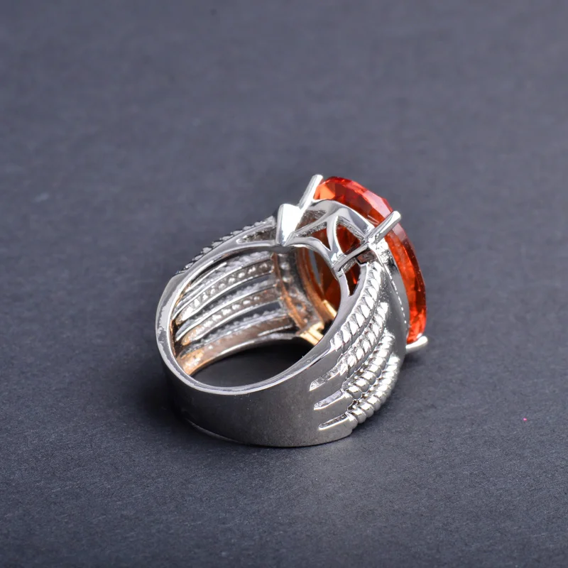 Женское кольцо с зултанитом из серебра 925 пробы крупным камнем Ov15 * 20 мм 15