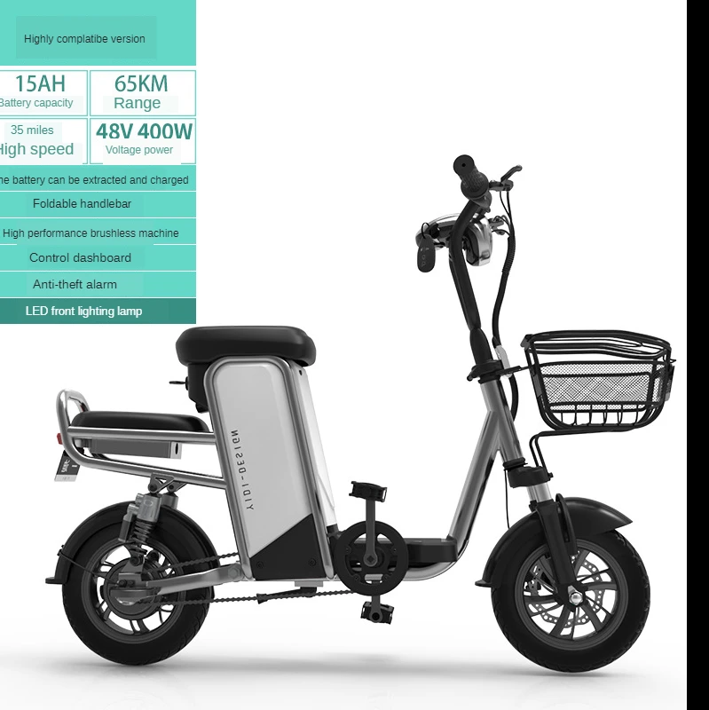 

400W 48V 10A/15A/20A 12Inch Folding Electric Bicycle Lithium Battery with Long Battery Life