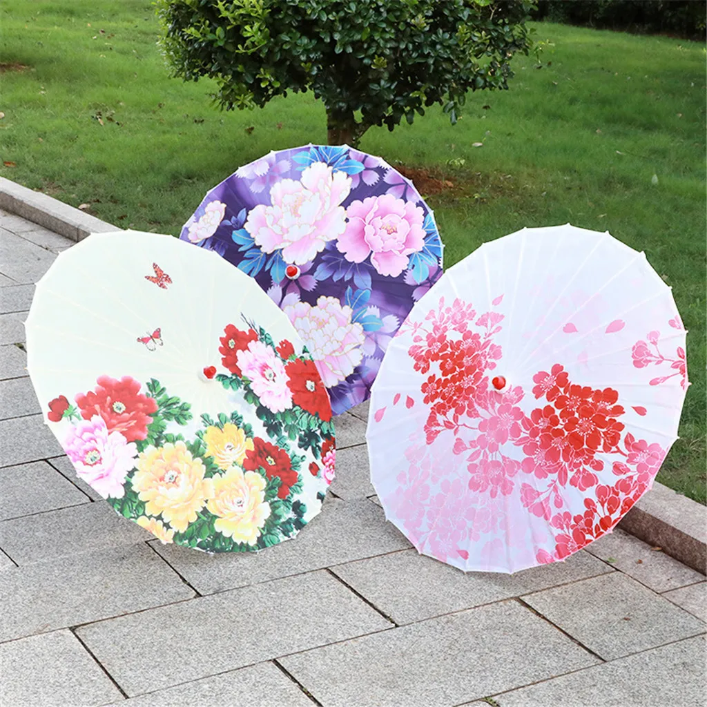 Декоративный зонтик с лентой и кисточками Древние китайские Зонты шелковая