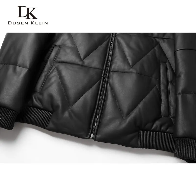 Мужские кожаные куртки пуховики зимнее теплое пальто с капюшоном из овчины и