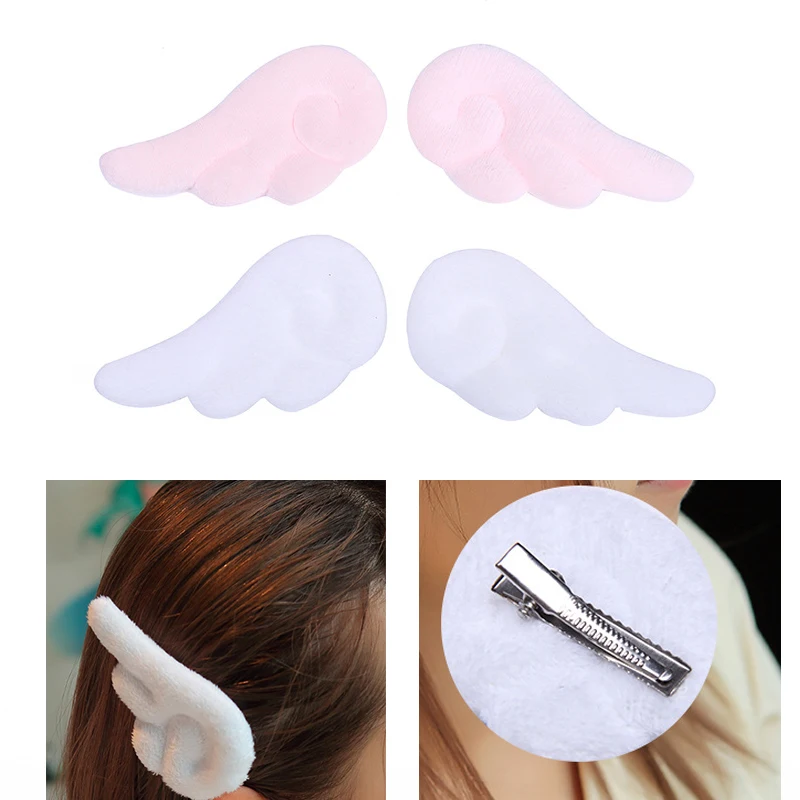 

1 Pair Japanese Anime Lovely Lady Girls Angel Wings White Hair Accessory Fury Hairpin Headwear Cosplay Beautiful Hairclip