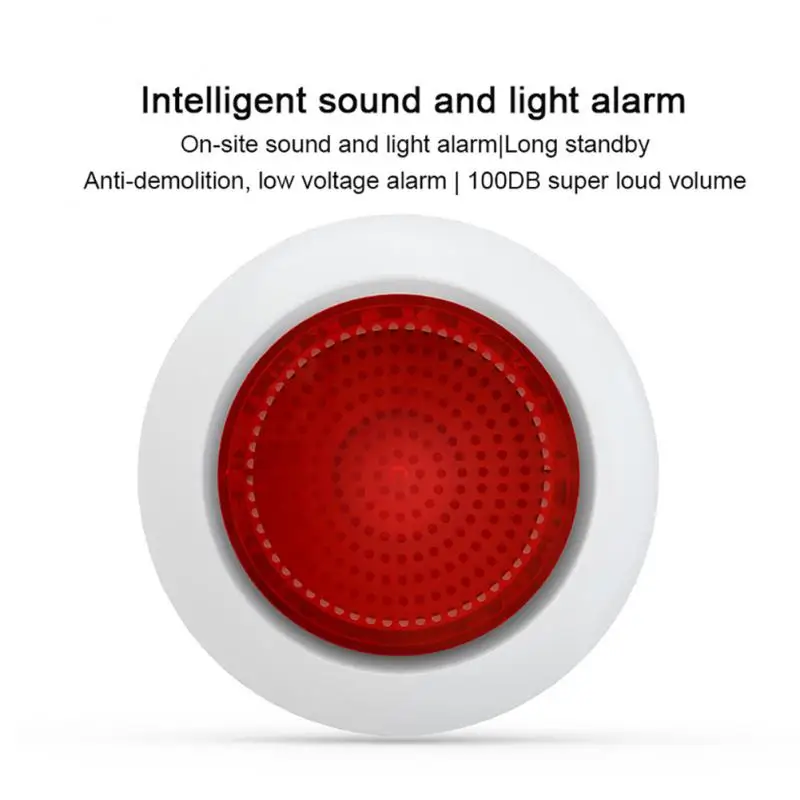 

1 Pc Tuya Smart Sound And Light Siren Alarm High-power Wireless Remote Buzzer Zigbee For Smart Home Security App Remote Control