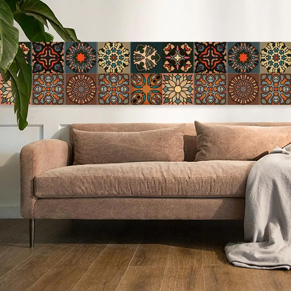 Плитка с цветочным узором настенные стикеры в марокканском стиле для ванной