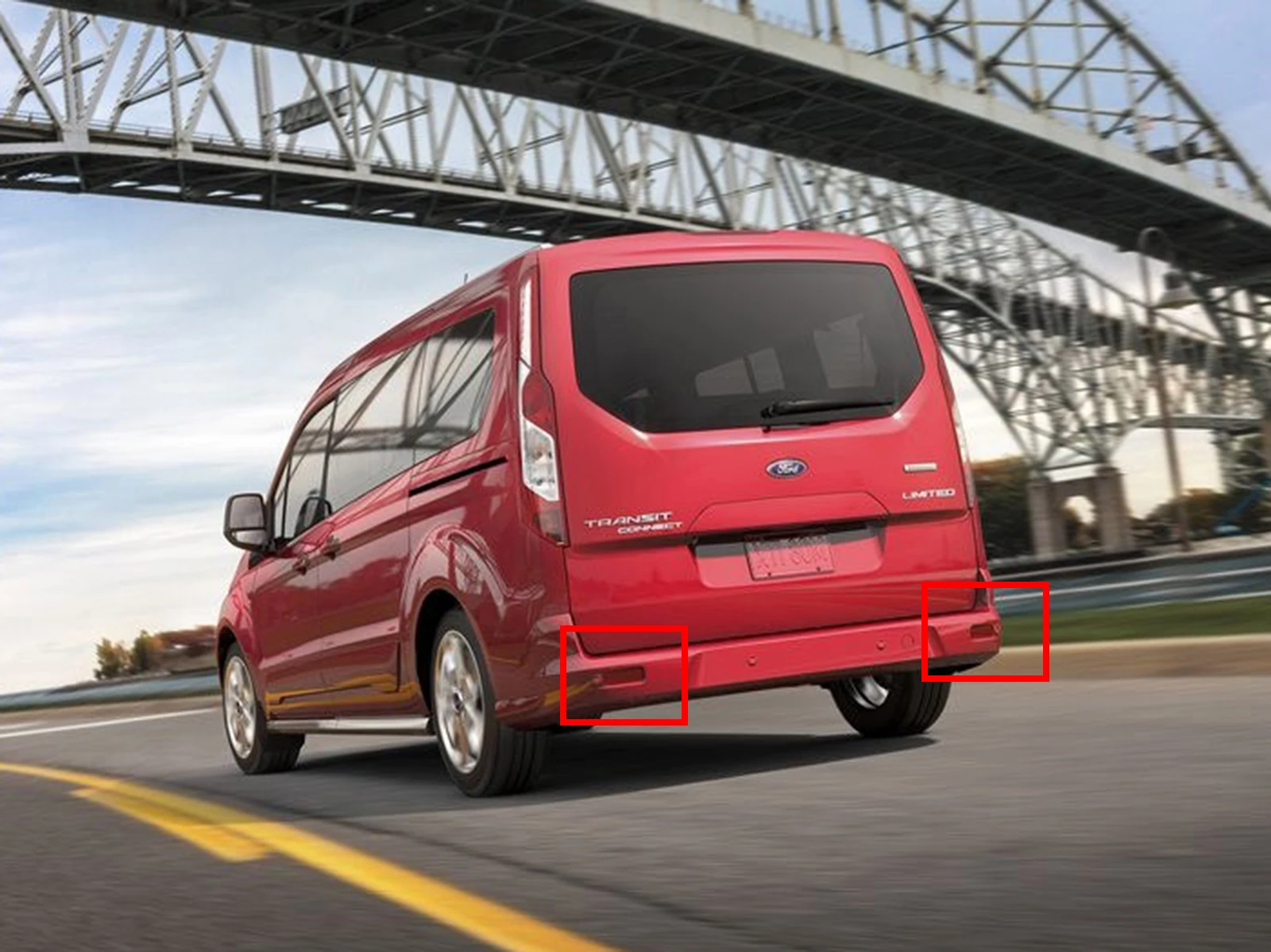 ANGRONG 2x отражатель заднего бампера красная линза слева и справа для Ford Transit Van Custom