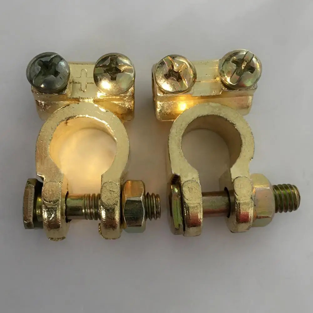 

2Pcs Positive + Negative Car Vehicle Alloy Battery Terminal End Clamp Connector Auto Replacement Parts