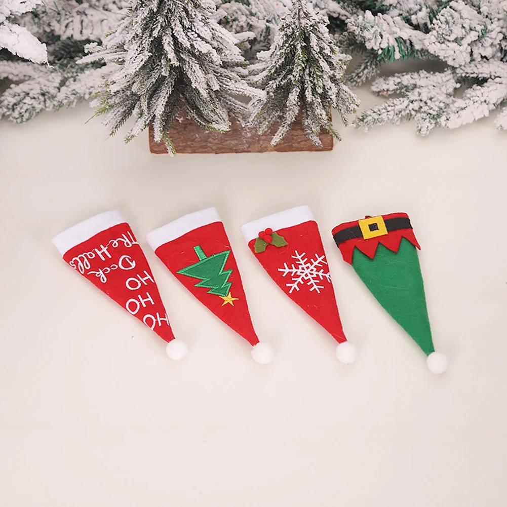 Рождественский чехол для ножа вилки ложки мини колпачки пакет хранения столовых