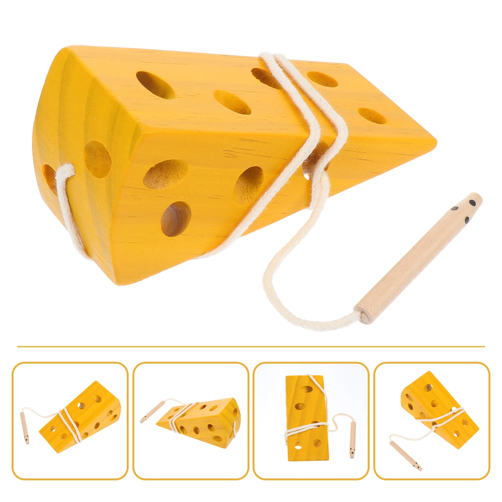 

1Pc Early Educational Thread Playing Operation Cheese Threading Game Prop