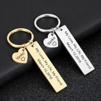sherman customized couple keychain gift customized engraving name date friend couple mens womens jewelry