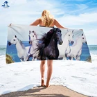 Новинка; С изображением лошади; Мягкий банный халат; Полотенца Ванная комната микрофибра пляжное Полотенца для взрослых детей пляжный коврик мультфильм toalla 75x150cm