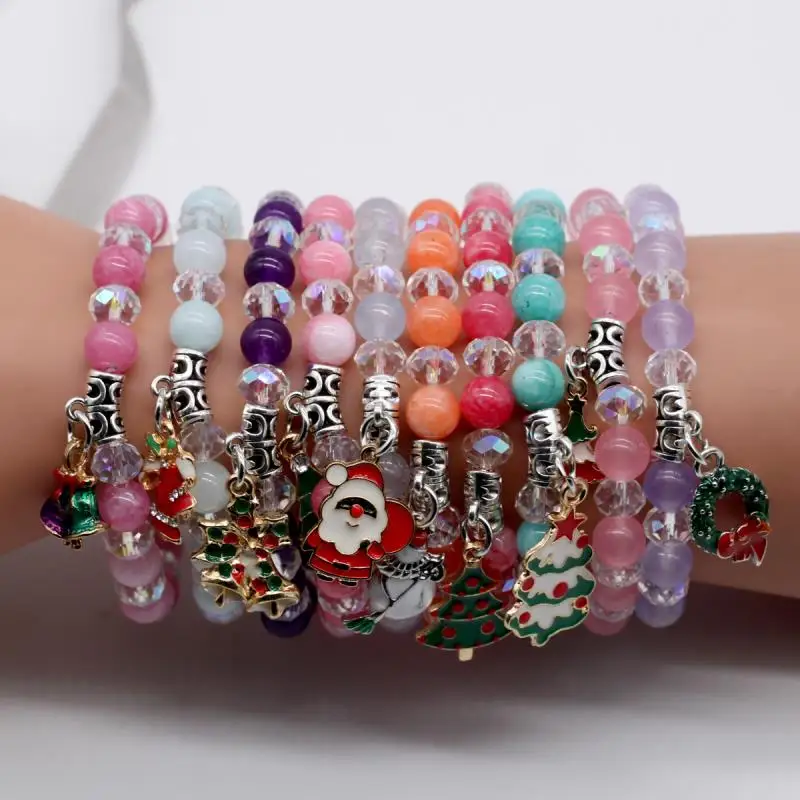 10 шт. совы очаровательный натуральный камень Strand браслеты регулируемые