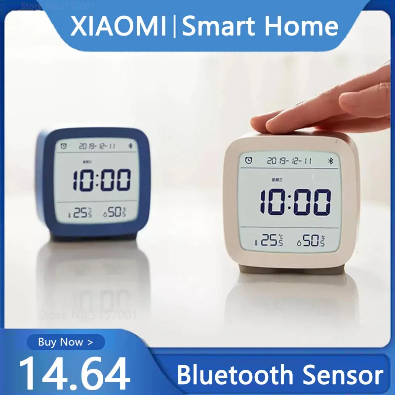 

Youpin Qingping Bluetooth Alarm Clock Temperature Humidity Sensor Night Light Thermometer Display LCD Screen Work With Mijia APP