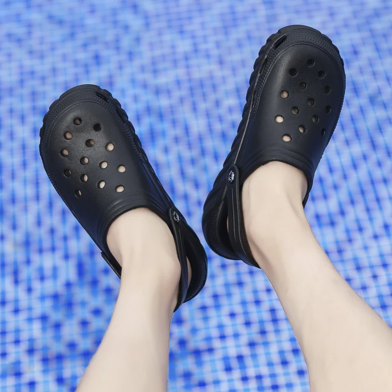

2020 Summer New Men's Beach Breathable Slippers Parent-child couple hole shoes TPU Garden Shoes For Men Male Sandals Men shoes