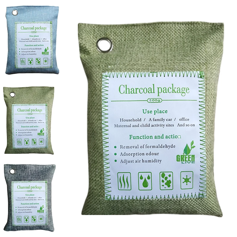 Очиститель запахов для автомобилей ванных комнат шкафы бамбуковый уголь мешок 500