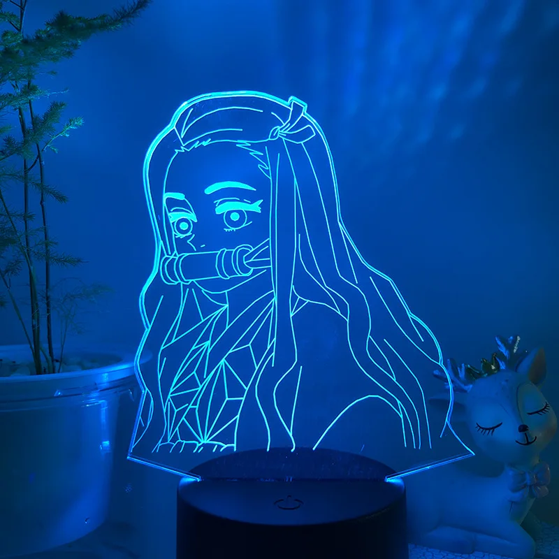 

Kimetsu No Yaiba Nezuko Kamado LED Light Toy Demon Slayer Anime 7/16 Color Led Figure Bedroom Decor Nightlight Birthday Gift