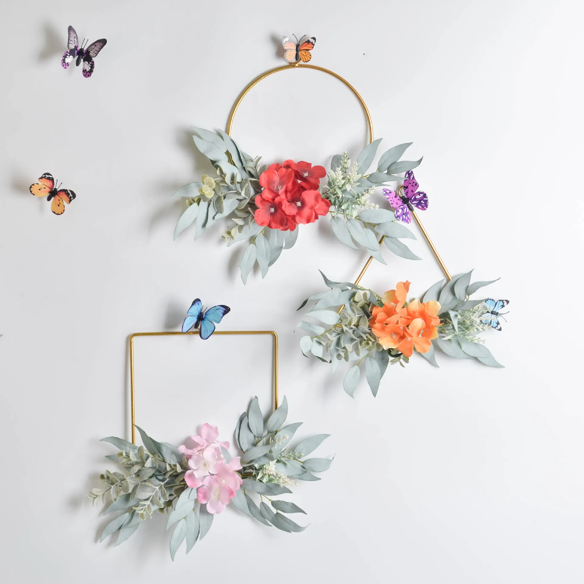 Нордическое настенное украшение венок дверь искусственные листья цветок